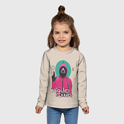 Лонгслив детский Squid game - Игра в кальмара треугольник, цвет: 3D-принт — фото 2
