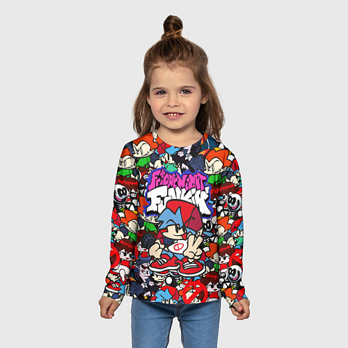Детский лонгслив FRIDAY NIGHT FUNKIN ВСЕ ПЕРСОНАЖИ / 3D-принт – фото 5