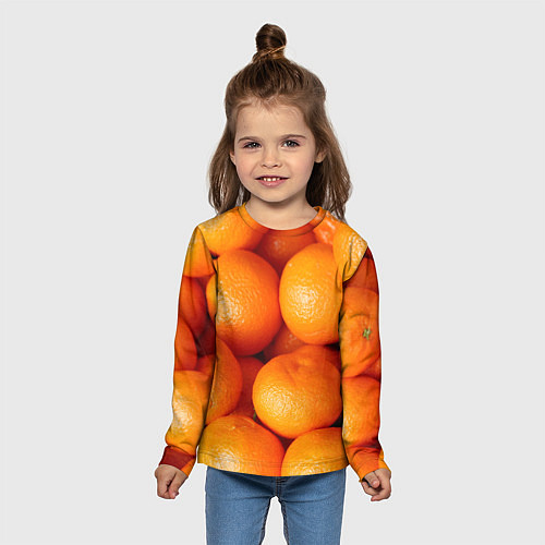 Детский лонгслив Мандаринчик чик / 3D-принт – фото 5