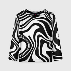 Лонгслив детский Черно-белые полосы Black and white stripes, цвет: 3D-принт