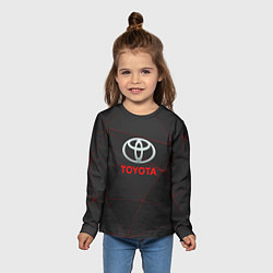 Лонгслив детский Toyota Тонкие линии неона, цвет: 3D-принт — фото 2
