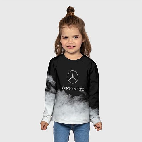 Детский лонгслив Mercedes-Benz Облака / 3D-принт – фото 5