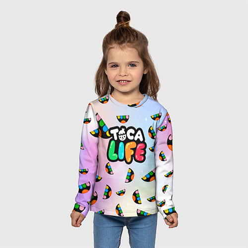 Детский лонгслив Toca Life: Smile Logo / 3D-принт – фото 5