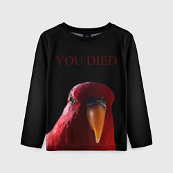 Лонгслив детский Красный попугай Red parrot, цвет: 3D-принт