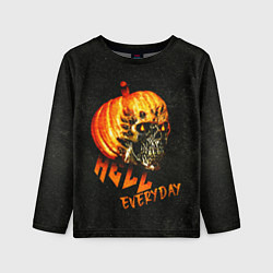 Лонгслив детский Helloween череп тыква scull pumkin, цвет: 3D-принт