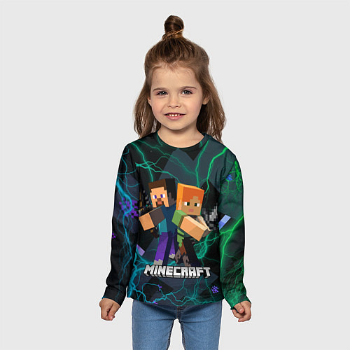 Детский лонгслив Молнии Майнкрафт / 3D-принт – фото 5