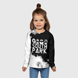 Лонгслив детский Все пацаны на черном фоне Южный Парк, цвет: 3D-принт — фото 2