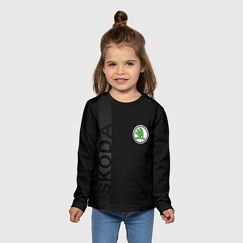 Детский лонгслив Шкода, полоса / 3D-принт – фото 5