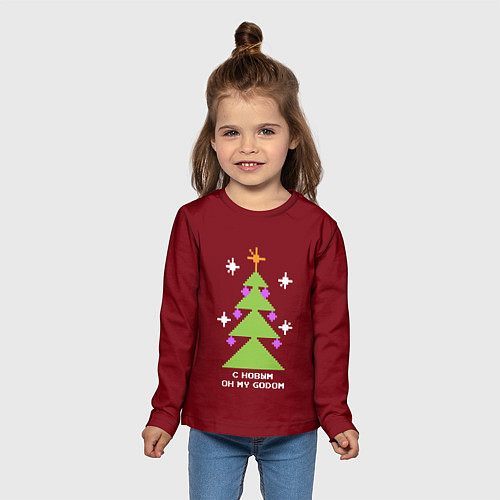 Детский лонгслив С новым оh my godom / 3D-принт – фото 5