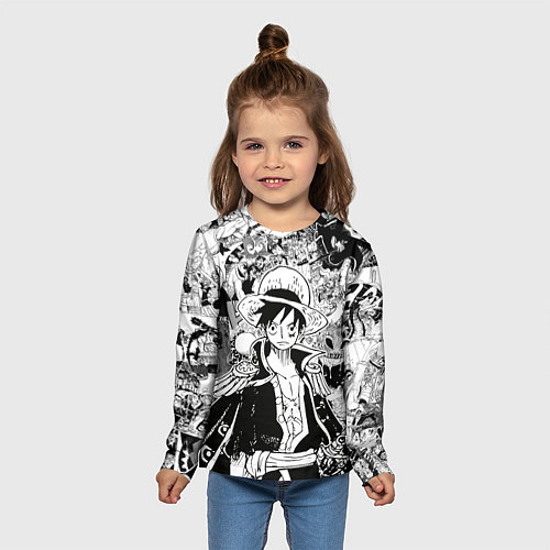 Детский лонгслив Ван Пис, One Piece, манга / 3D-принт – фото 5