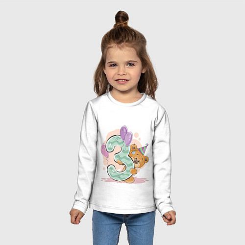 Детский лонгслив С днем рождения 3 месяц / 3D-принт – фото 5