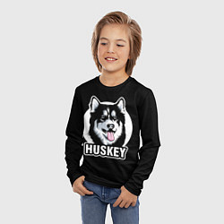 Лонгслив детский Собака Хаски Husky, цвет: 3D-принт — фото 2