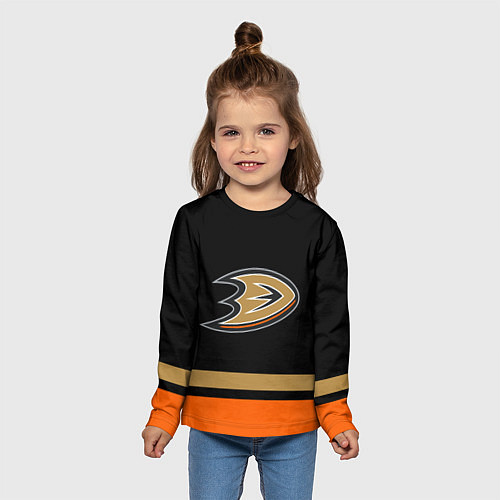 Детский лонгслив Anaheim Ducks Анахайм Дакс / 3D-принт – фото 5