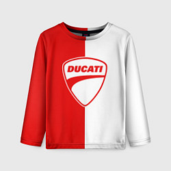 Детский лонгслив DUCATI WHITE RED STYLE LOGO
