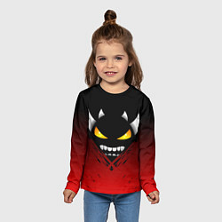 Лонгслив детский Geometry Dash: Demon Smile, цвет: 3D-принт — фото 2