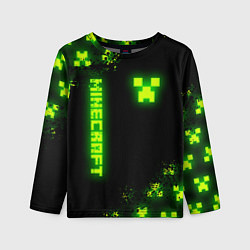 Детский лонгслив MINECRAFT NEON LOGO CREEPER