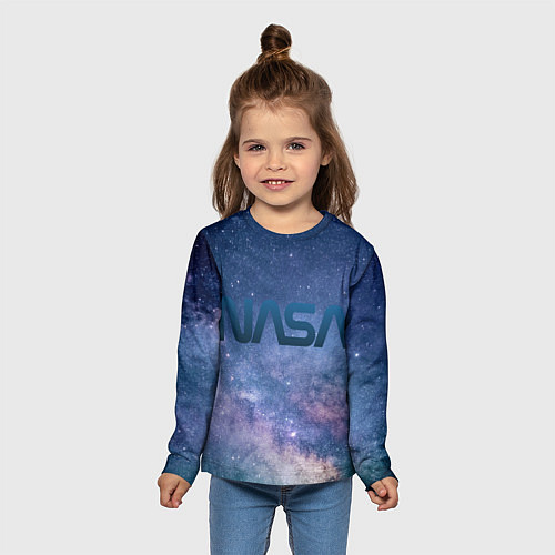 Детский лонгслив Nasa cosmos / 3D-принт – фото 5