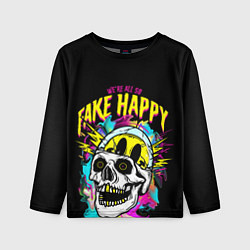 Лонгслив детский Fake Happy Фальшивое счастье, цвет: 3D-принт