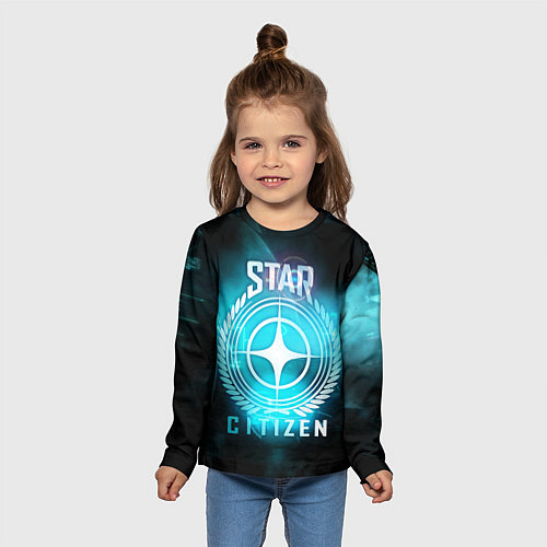 Детский лонгслив Star Citizen spaceship / 3D-принт – фото 5