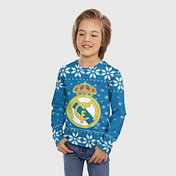 Лонгслив детский Реал Мадрид Новогодний, цвет: 3D-принт — фото 2