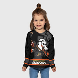 Лонгслив детский Анахайм Дакс, Anaheim Ducks, цвет: 3D-принт — фото 2