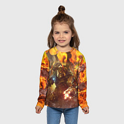 Лонгслив детский CYBER DEMON IN FIRE DOOM BOSS, цвет: 3D-принт — фото 2