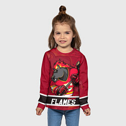 Лонгслив детский Калгари Флэймз, Calgary Flames, цвет: 3D-принт — фото 2