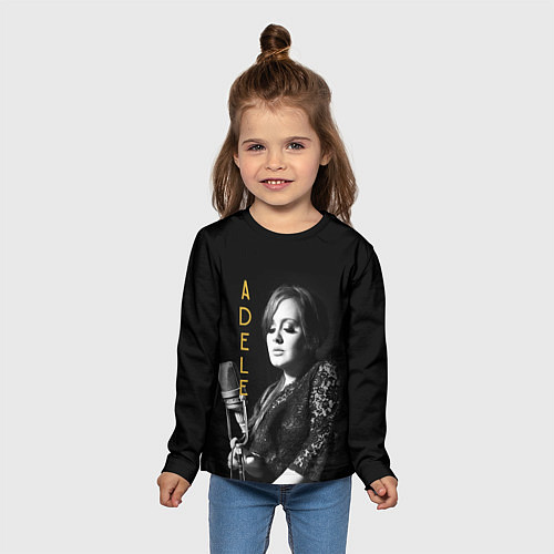 Детский лонгслив Певица Adele / 3D-принт – фото 5