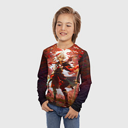 Лонгслив детский Каэдэхара Кадзуха стоит в лесу Genshin Impact, цвет: 3D-принт — фото 2
