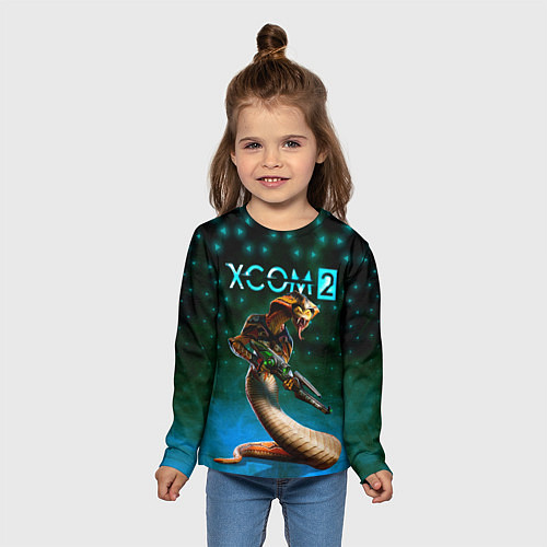 Детский лонгслив XCOM ИКС КОМ рептилия / 3D-принт – фото 5