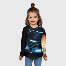 Лонгслив детский SCANIA Дальнобой 2022, цвет: 3D-принт — фото 2