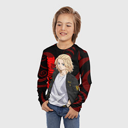 Лонгслив детский МАЙКИ МАНДЗИРО САНО КРАСНЫЙ ОРНАМЕНТ, цвет: 3D-принт — фото 2