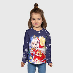 Лонгслив детский ПАЙМОН ГЕНШИН ИМПАКТ НОВОГОДНИЙ 2022, цвет: 3D-принт — фото 2