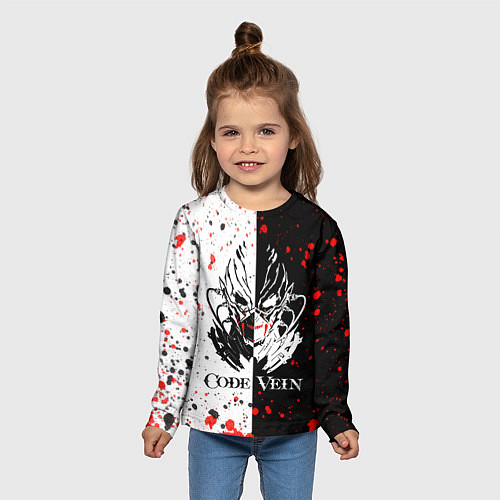 Детский лонгслив Code Vein Logo / 3D-принт – фото 5