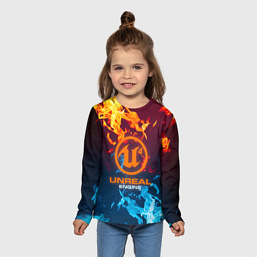 Детский лонгслив Unreal Огонь / 3D-принт – фото 5