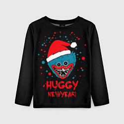 Лонгслив детский Huggy New Year - Poppy Playtime новогодний Хагги В, цвет: 3D-принт