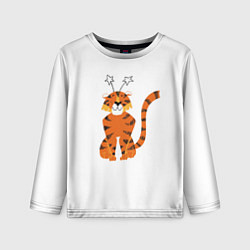 Лонгслив детский Тигр новогодний, цвет: 3D-принт