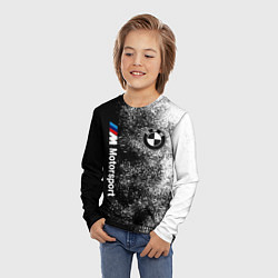 Лонгслив детский БМВ Черно-белый логотип, цвет: 3D-принт — фото 2