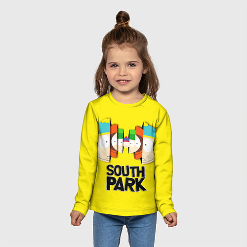Детский лонгслив South Park - Южный парк персонажи / 3D-принт – фото 5