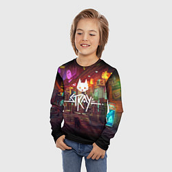 Лонгслив детский Stray: Poster, цвет: 3D-принт — фото 2