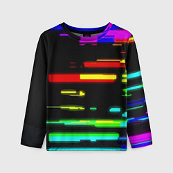 Детский лонгслив Color fashion glitch