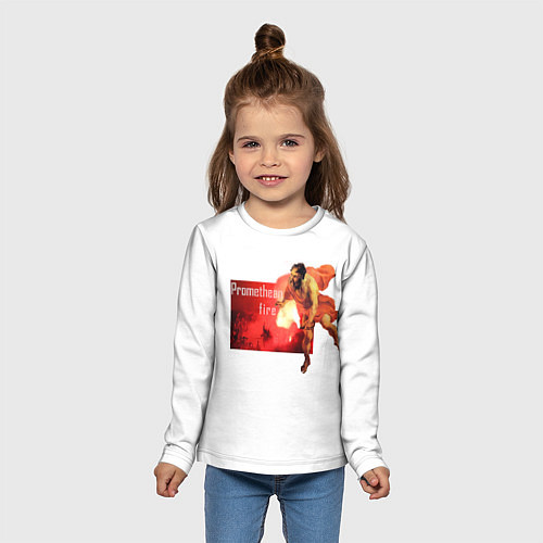 Детский лонгслив Soccer fans are on Promethean fire / 3D-принт – фото 5