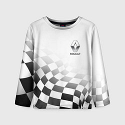 Лонгслив детский Renault, Рено Финишный флаг, цвет: 3D-принт