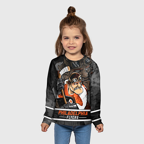 Детский лонгслив Филадельфия Флайерз, Philadelphia Flyers / 3D-принт – фото 5