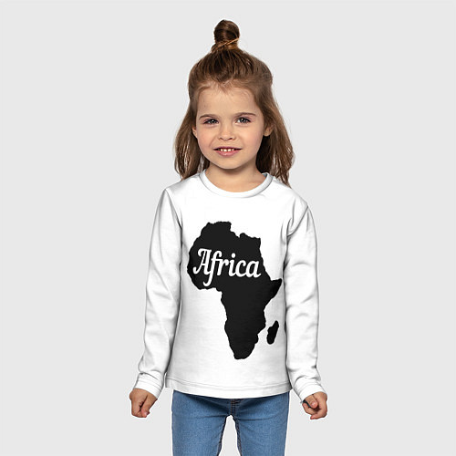 Детский лонгслив Африка черно-белая двусторонняя / 3D-принт – фото 5