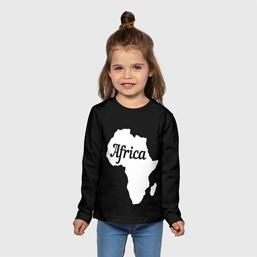 Детский лонгслив Африка на чёрном / 3D-принт – фото 5