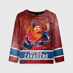 Лонгслив детский Монреаль Канадиенс, Montreal Canadiens Маскот, цвет: 3D-принт