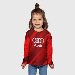 Лонгслив детский Audi red полосы, цвет: 3D-принт — фото 2