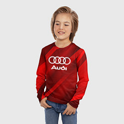 Лонгслив детский Audi red полосы, цвет: 3D-принт — фото 2