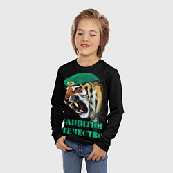 Лонгслив детский Пограничный тигр Border tiger, цвет: 3D-принт — фото 2